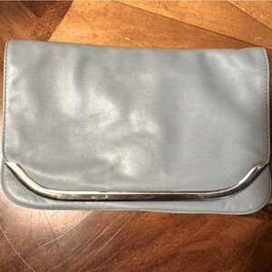 Banana Republic leather clutch
Magnetic closure
Grey outside, chartreuse inside
